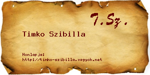 Timko Szibilla névjegykártya